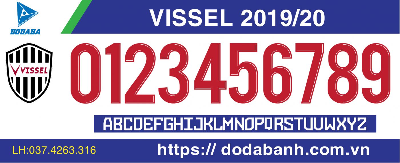 Font Vissel 2019-2020 đẹp 