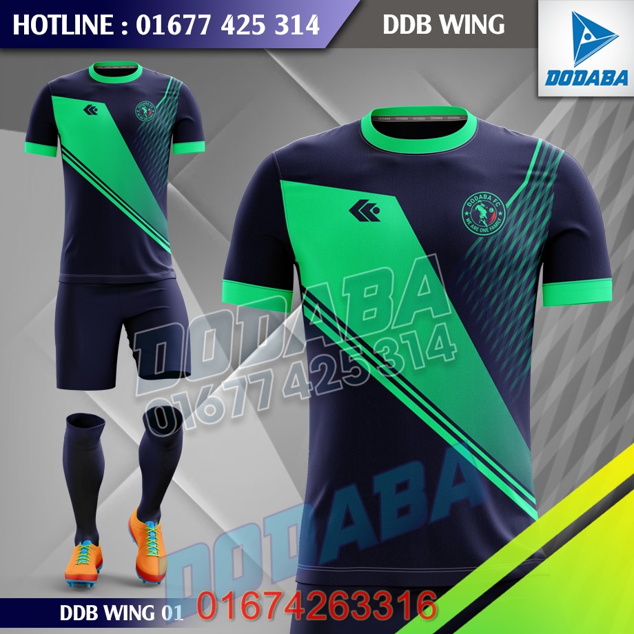 đồ đá banh thiết kế đẹp nhất dodaba win xanh 4