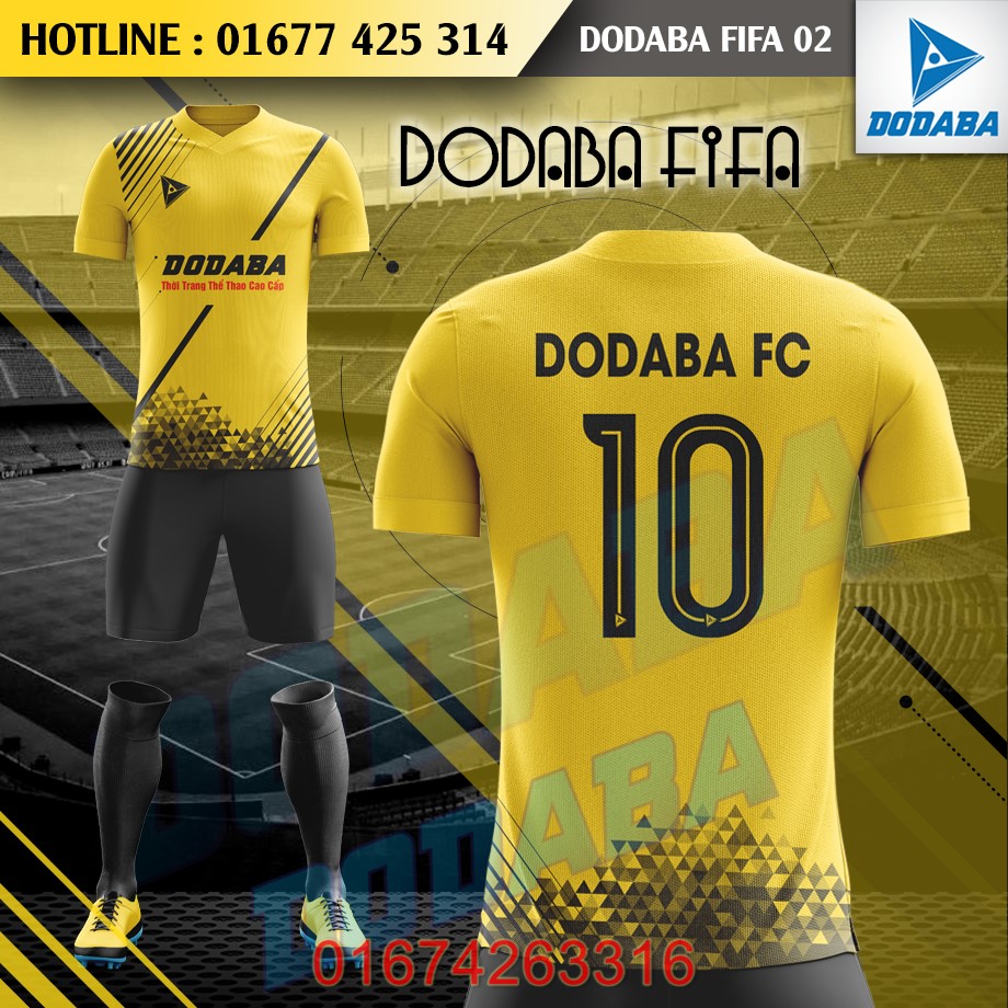 đồ đá banh thiết kế đẹp nhất dodaba vàng 3
