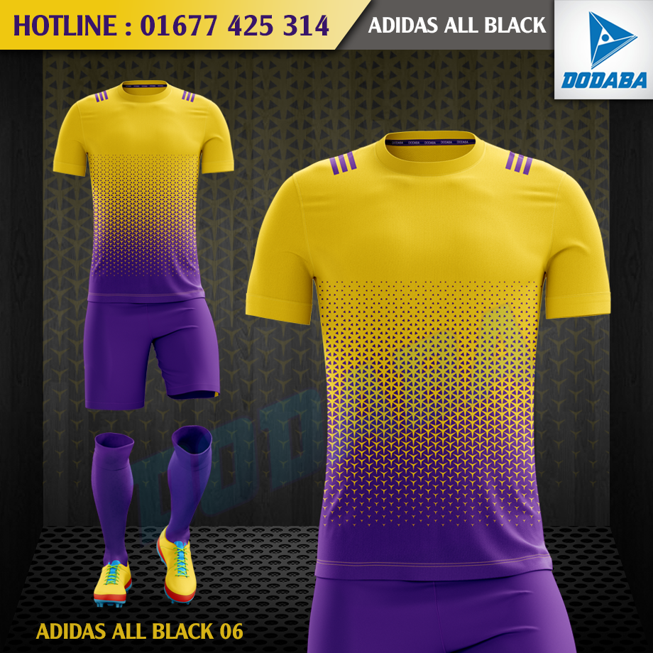 đồ đá banh thiết kế đẹp nhất ADIDAS BLACK VÀNG 2