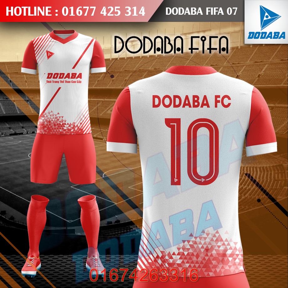 đồ đá banh thiết kế đẹp nhất dodaba đỏ