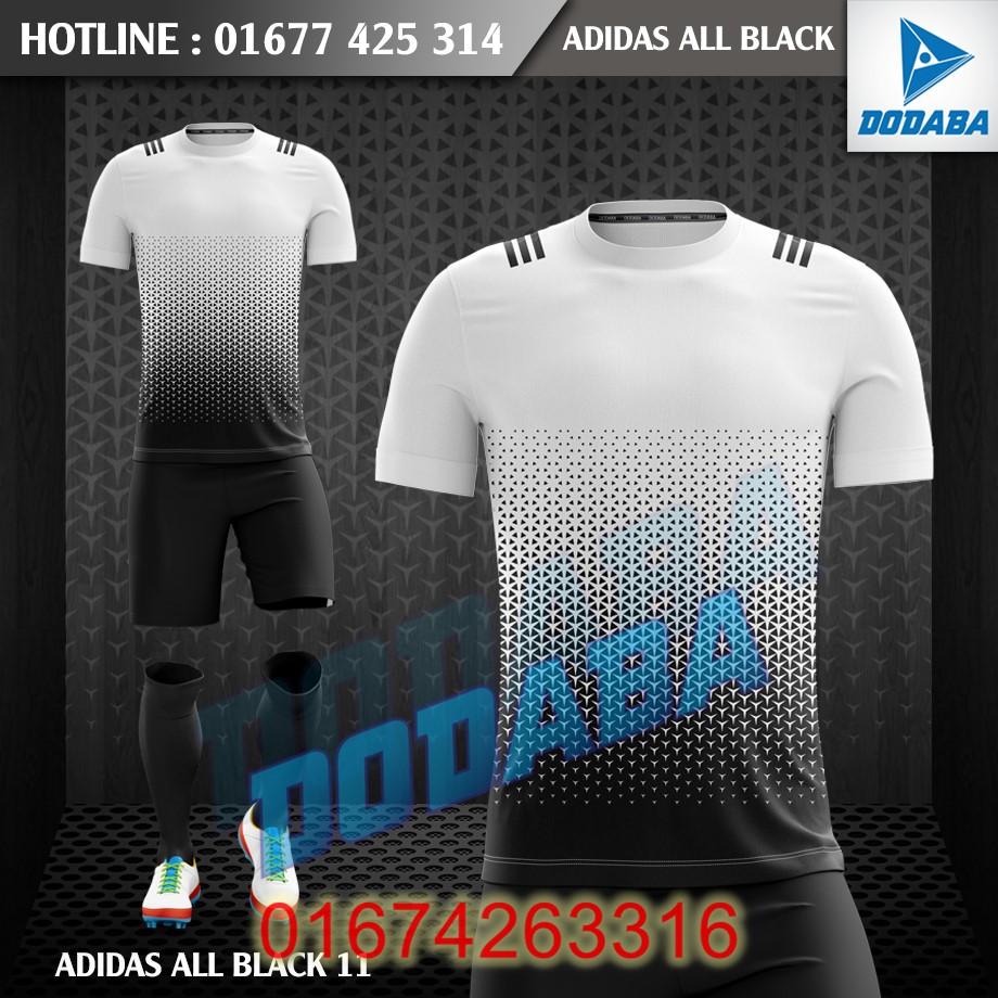 mẫu áo đồ đá banh thiết kế đẹp nhất adidas ĐEN 1